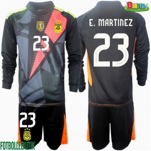 Argentina Emiliano Martinez #23 Målvakt Hemmaställ Barn Copa America 2024 Långärmad (+ Korta byxor)